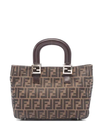 Pre-owned Fendi Zucca Tote Bag In Brown