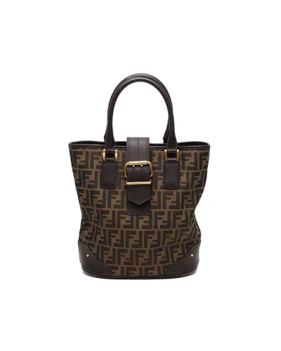 Fendi Zucca Tote Bag In Brown