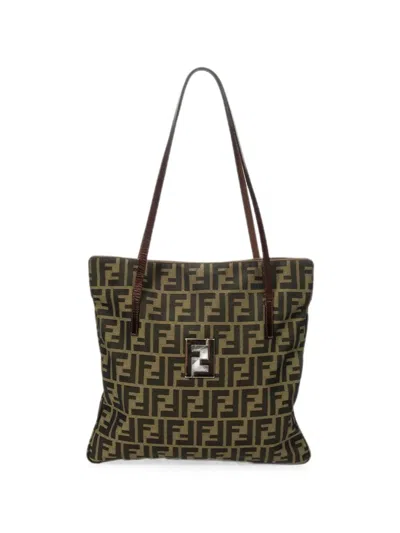 Pre-owned Fendi Zucca Tote Bag In Brown