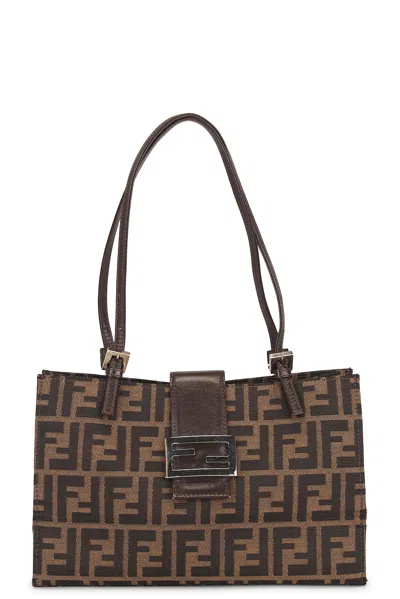 Pre-owned Fendi Zucca Tote Bag In Brown