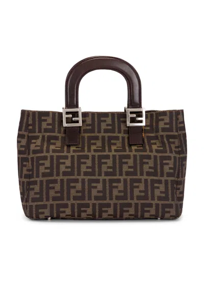 Pre-owned Fendi Zucca Tote Bag In Brown
