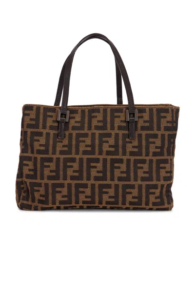 Pre-owned Fendi Zucca Tote Bag In Brown
