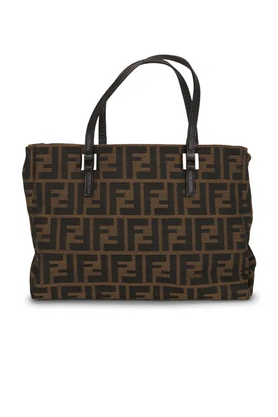 Pre-owned Fendi Zucca Tote Bag In Brown