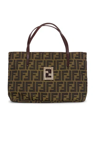 Pre-owned Fendi Zucca Tote Bag In Brown