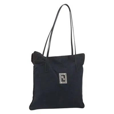 Pre-owned Fendi Zucca Tote Bag Canvas Black Canvas Tote Bag Bag ()