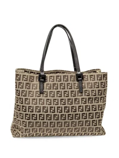 Pre-owned Fendi Zucca Tote Bag In Neutrals