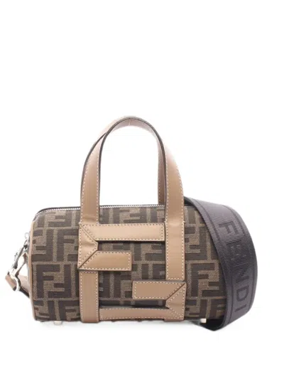 Pre-owned Fendi Zucca Travel Bag In Brown
