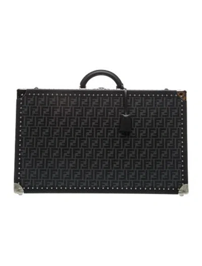 Pre-owned Fendi Zucca Trunk In Black/grey