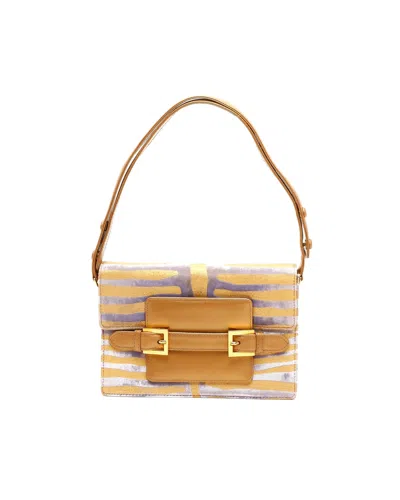 Fendi Zucca Velvet Zebra Print Shoulder Bag In Multi
