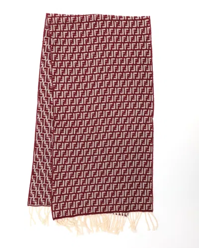 Fendi Zucca Wool Scarf In Red