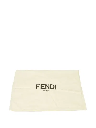 Pre-owned Fendi Zucca-monogram Pleated Midi Skirt In Brown