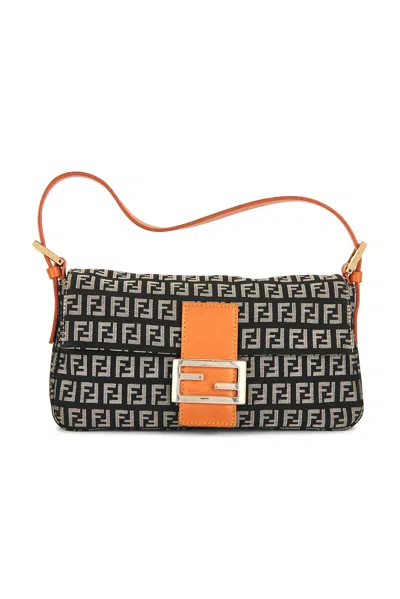 Pre-owned Fendi Zucchino Baguette Shoulder Bag In Multi