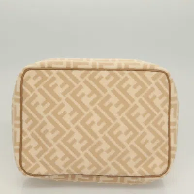 Pre-owned Fendi Zucchino Beige Canvas Clutch Bag () In Sand