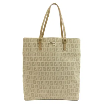 Pre-owned Fendi Zucchino Beige Canvas Tote Bag ()