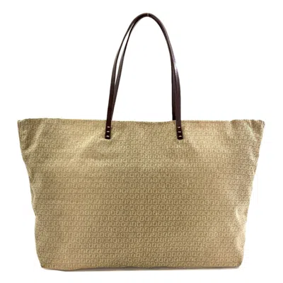 Pre-owned Fendi Zucchino Beige Canvas Tote Bag () In Sand