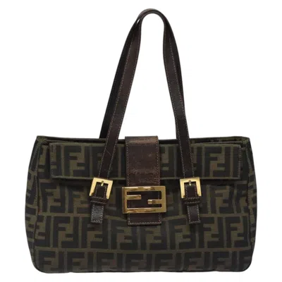 Pre-owned Fendi Zucchino Black Canvas Tote Bag ()