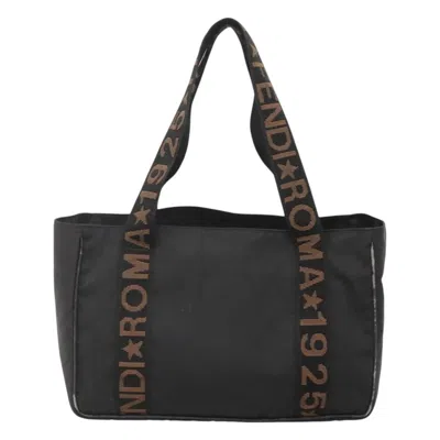 Pre-owned Fendi Zucchino Black Canvas Tote Bag ()