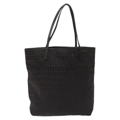 Pre-owned Fendi Zucchino Black Canvas Tote Bag ()
