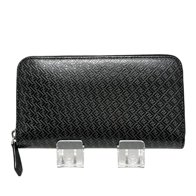 Fendi Zucchino Black Leather Wallet  ()