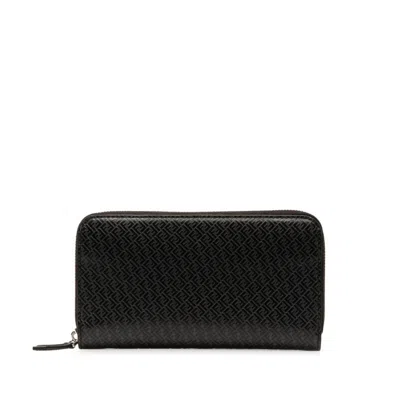 Fendi Zucchino Black Leather Wallet  ()