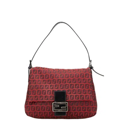 Pre-owned Fendi Zucchino Black Red Color Zucchino Handbag Shoulder Bag () In Multi