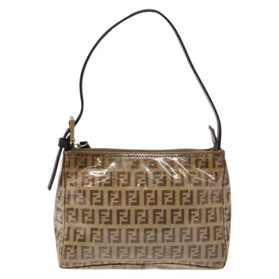 Pre-owned Fendi Zucchino Brown Canvas Clutch Bag ()