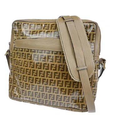 Fendi Zucchino Brown Canvas Shoulder Bag ()