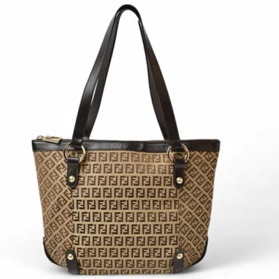 Pre-owned Fendi Zucchino Brown Zucchino Canvas Tote Bag ()