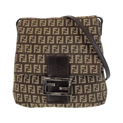 Pre-owned Fendi Zucchino Brown Zucchino Pochette Shoulder Bag ()