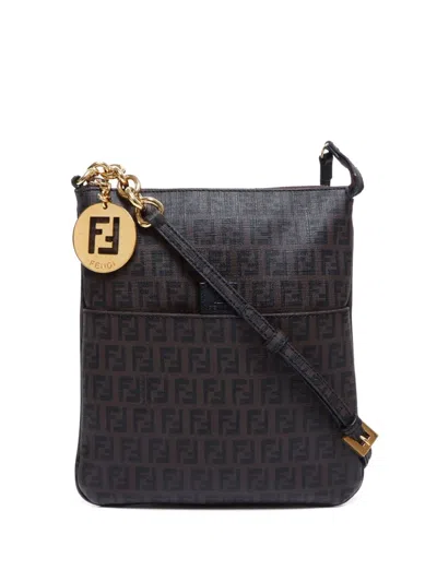 Pre-owned Fendi Zucchino Cross Body Bag In Brown