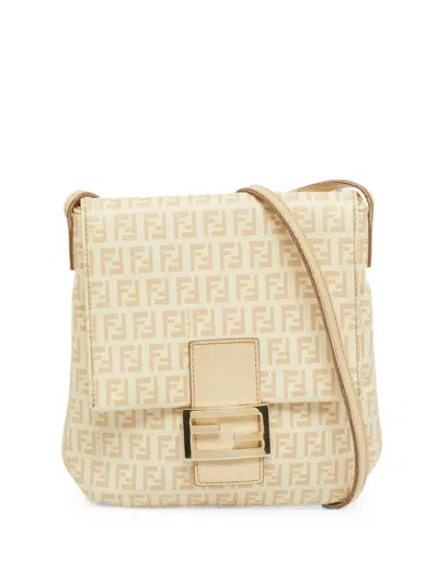Pre-owned Fendi Zucchino Crossbody Bag In Neutral