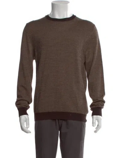 Pre-owned Fendi Zucchino Ff Logo Crew Neck Pullover In Brown