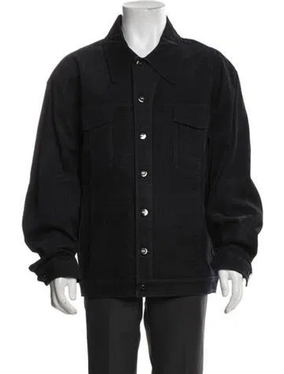 Pre-owned Fendi Zucchino Ff Logo Jacket In Blue