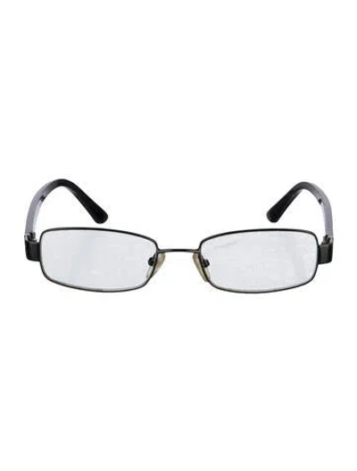 Pre-owned Fendi Zucchino Ff Logo Square Eyeglasses In Black
