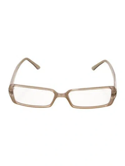 Pre-owned Fendi Zucchino Ff Logo Square Eyeglasses In Neutral