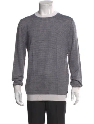 Pre-owned Fendi Zucchino Ff Logo Wool Pullover In Gray