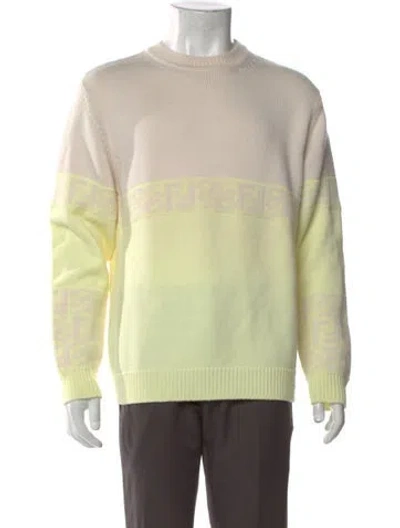 Pre-owned Fendi Zucchino Ff Logo Wool Pullover In Neutral