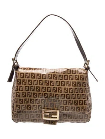 Pre-owned Fendi Zucchino Ff Mama In Brown
