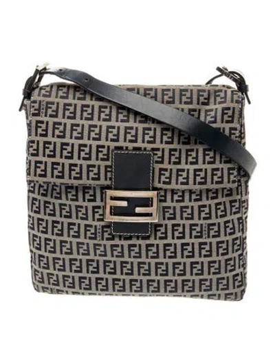Pre-owned Fendi Zucchino Ff Mama Vintage In Gray
