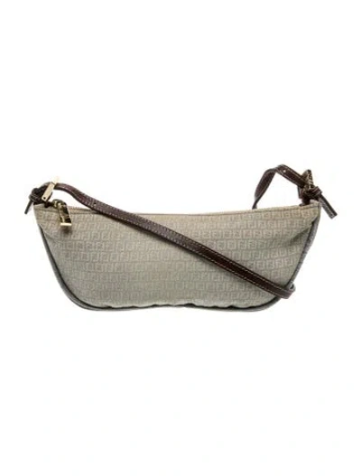 Pre-owned Fendi Zucchino Ff Pochette Vintage In Multi
