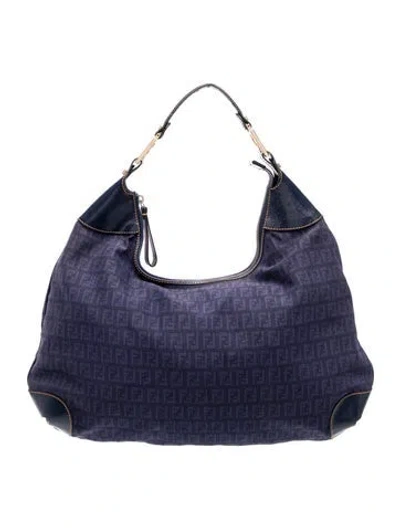 Pre-owned Fendi Zucchino Ff Spalmati Vintage In Blue