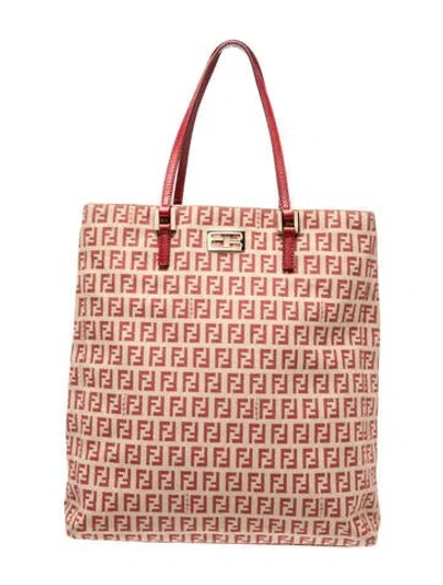Pre-owned Fendi Zucchino Ff Tote Vintage In Neutral
