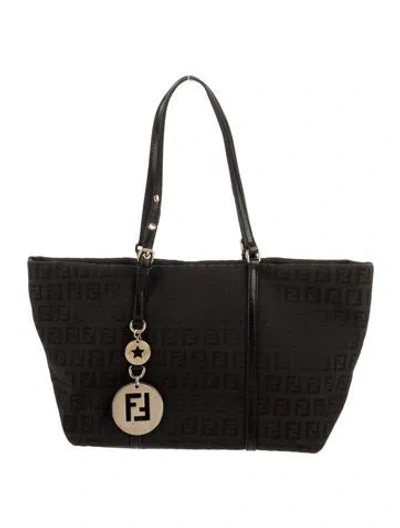Pre-owned Fendi Zucchino Ff Vintage Vintage In Black