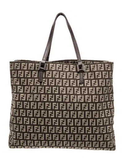 Pre-owned Fendi Zucchino Ff Vintage Vintage In Brown