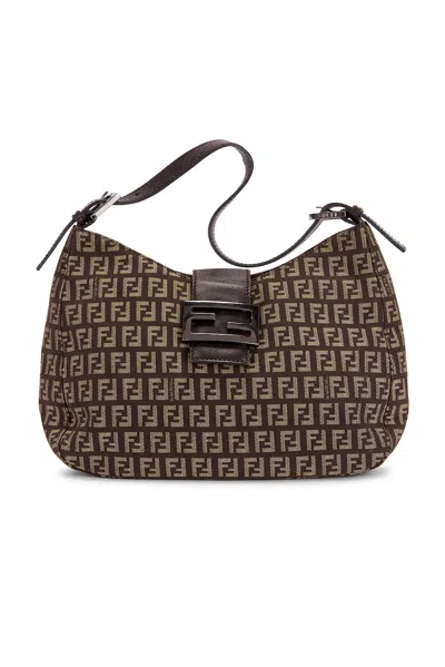 Pre-owned Fendi Zucchino Hobo Bag In Brown