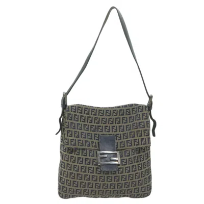 Fendi Zucchino Navy Canvas Shoulder Bag ()