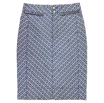 Pre-owned Fendi Zucchino Skirt In Gray