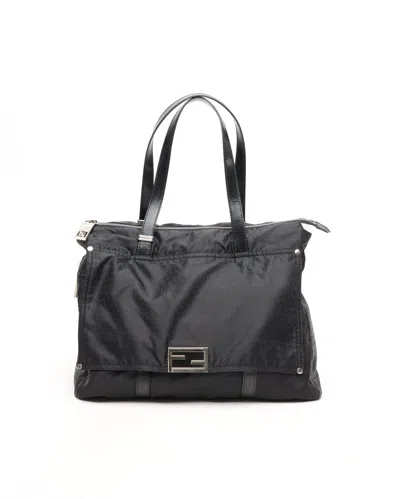 Fendi Zucchino Tote Bag In Black