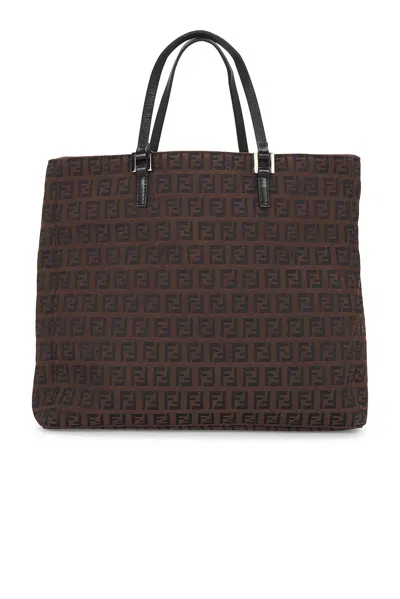 Pre-owned Fendi Zucchino Tote Bag In Brown