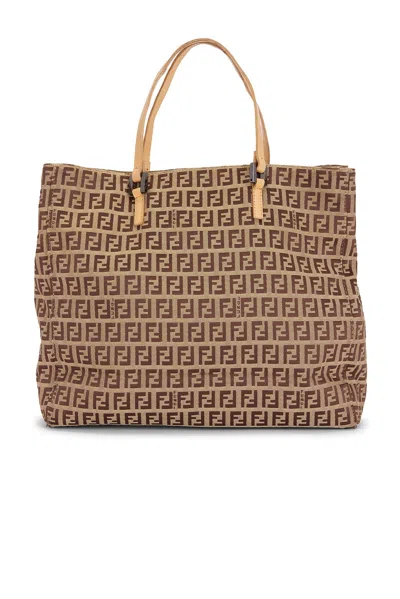 Pre-owned Fendi Zucchino Tote Bag In Neutral